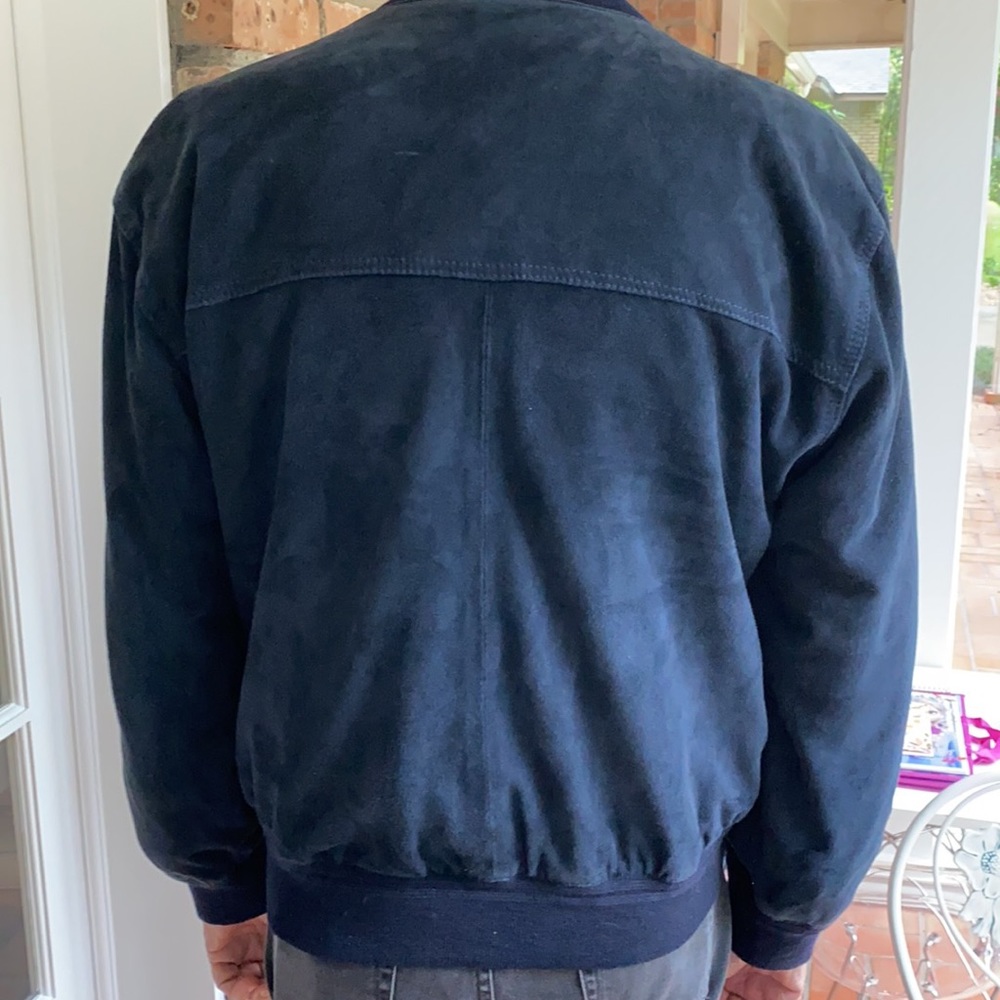 REAL SUEDE NAVY MENS JACKET MADE IN ITALY NWOT - Picture 4 of 16